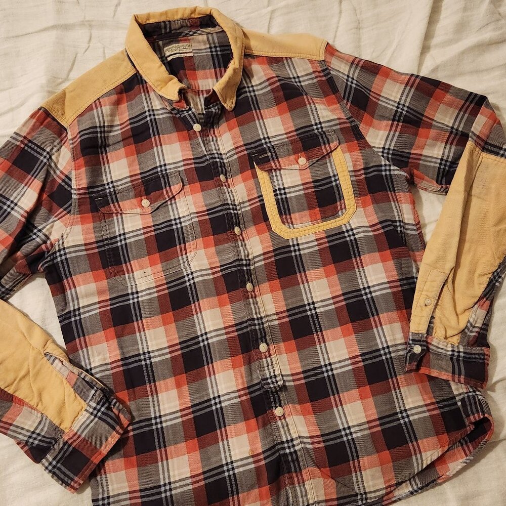 All Saints Spitafields L/S Corduroy Plaid Workshirt Circa 2012 - Size Large